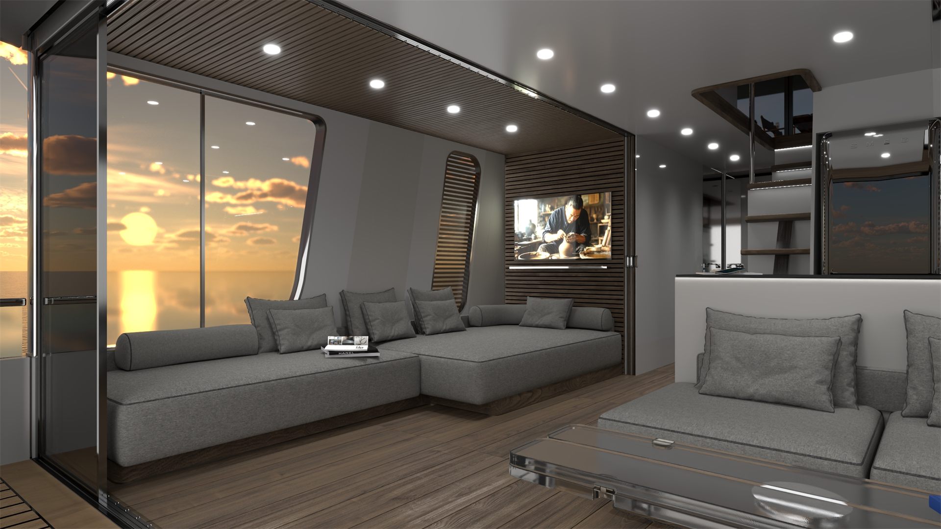Configurazione aperta: divano parte del living