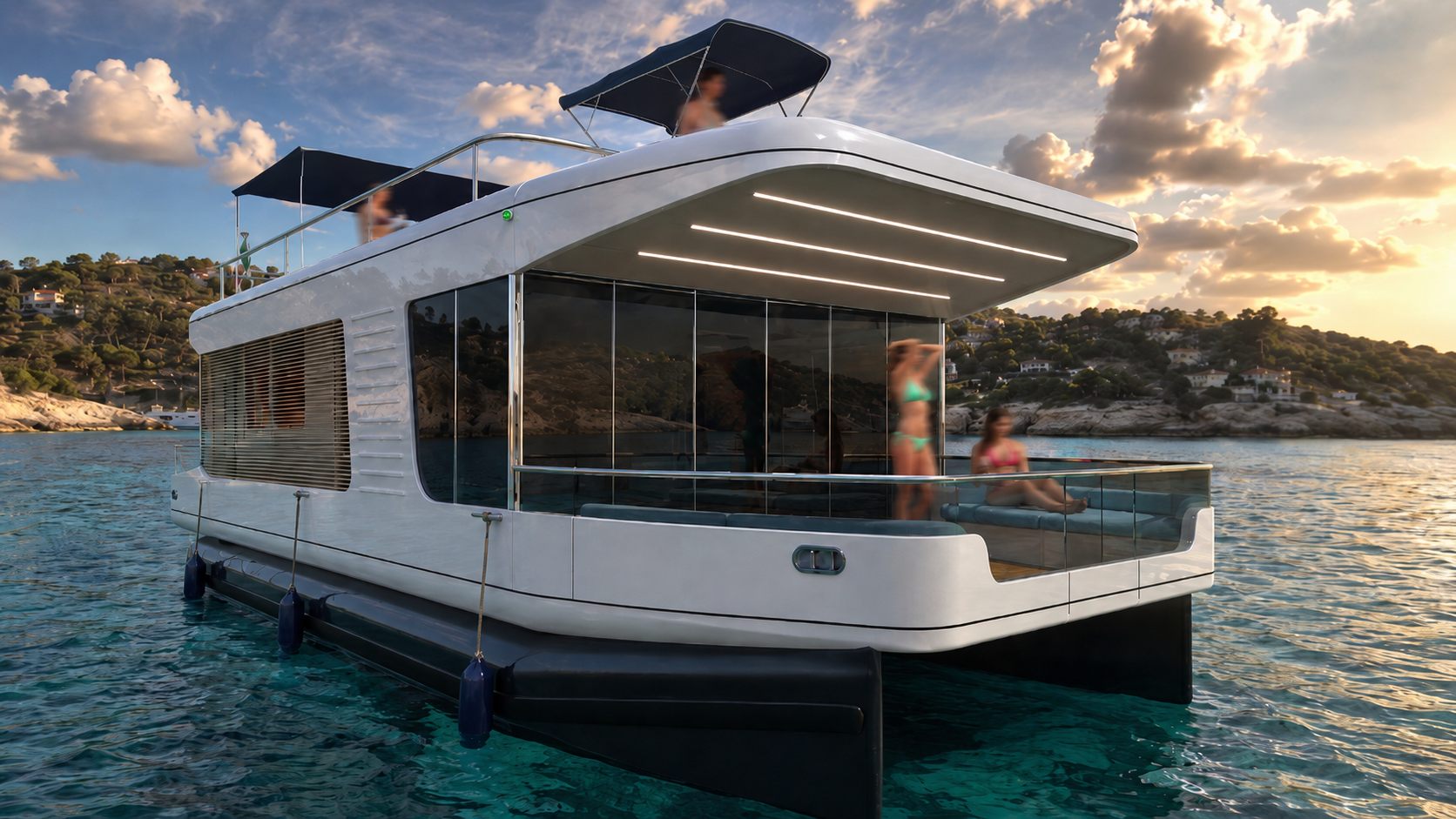 TK 990 al tramonto in una caletta