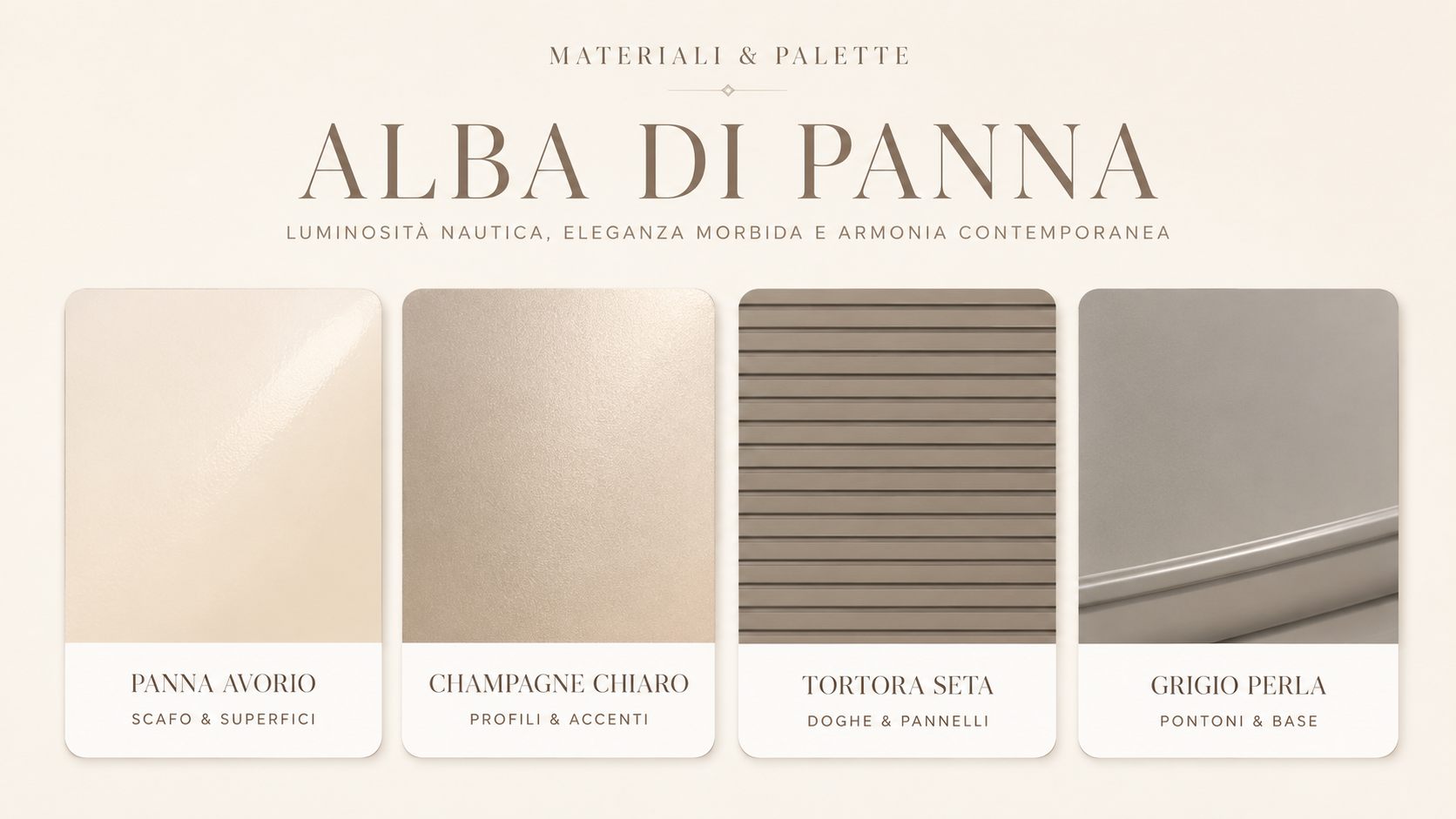 Materiali e palette Alba di Panna