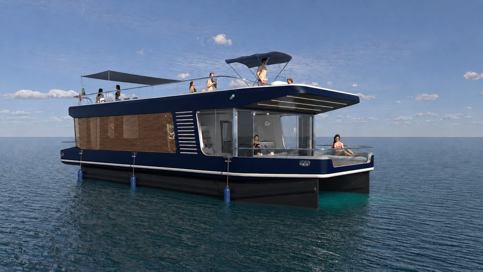 TK 1250 in livrea Marea Zaffiro, scafo blu profondo