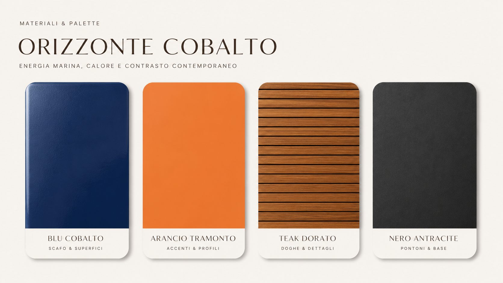 Materiali e palette Orizzonte Cobalto